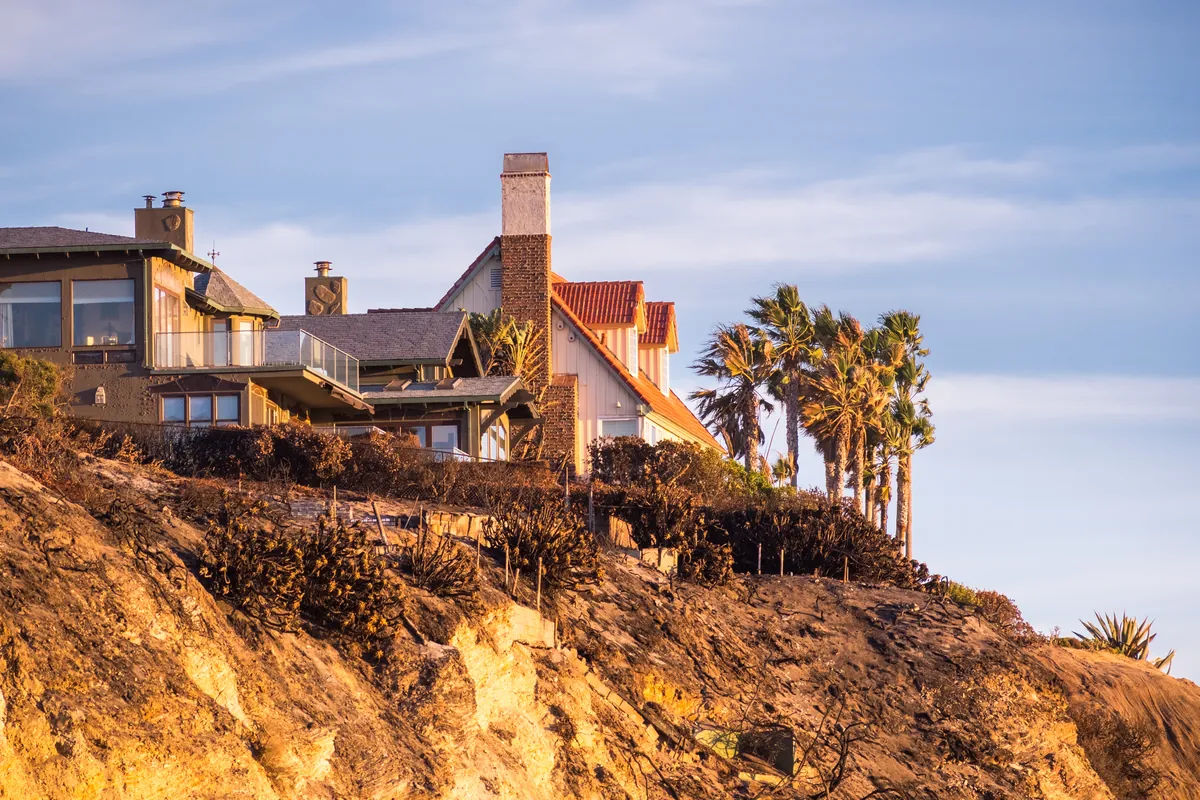 Coastal estate in the United States at golden hour